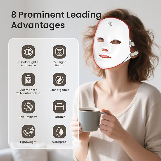 Vue latérale du masque LED