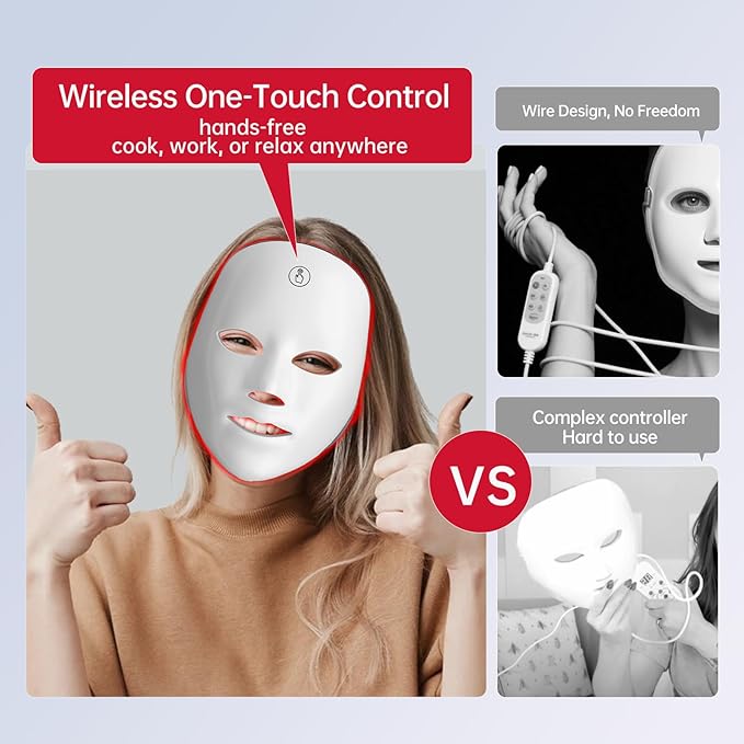 Masque LED porté sur le visage